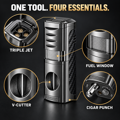 New Vintage Luxury 4-in-1 Multifunctional Cigar Lighter
