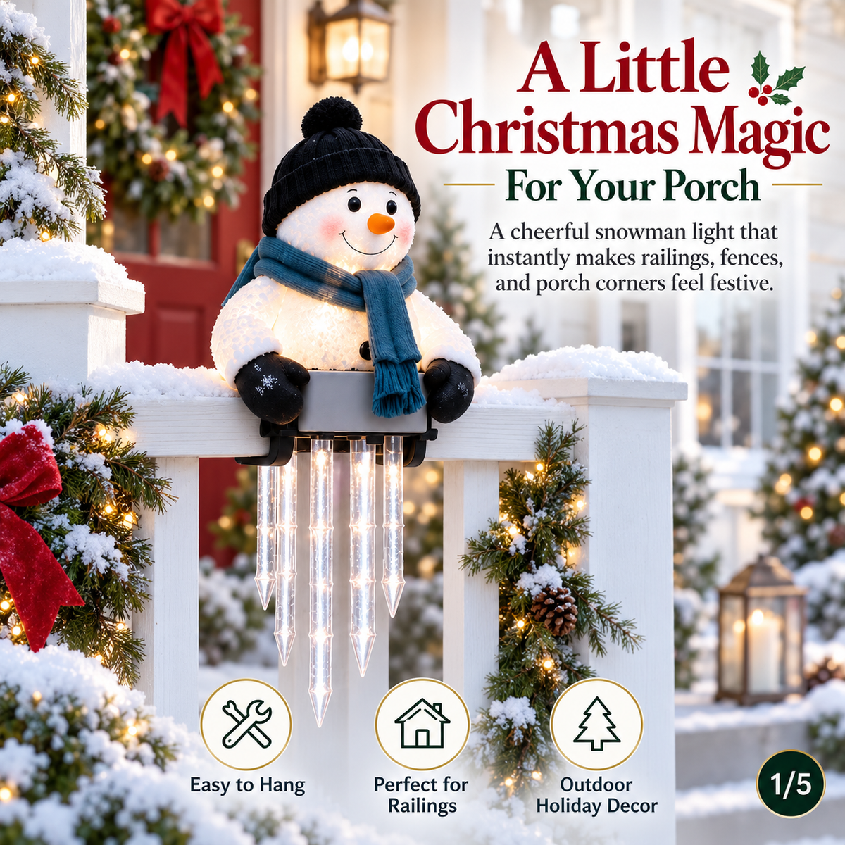 🔥 Today 49% OFF - WinterGlow Snowman Icicle Light Decor