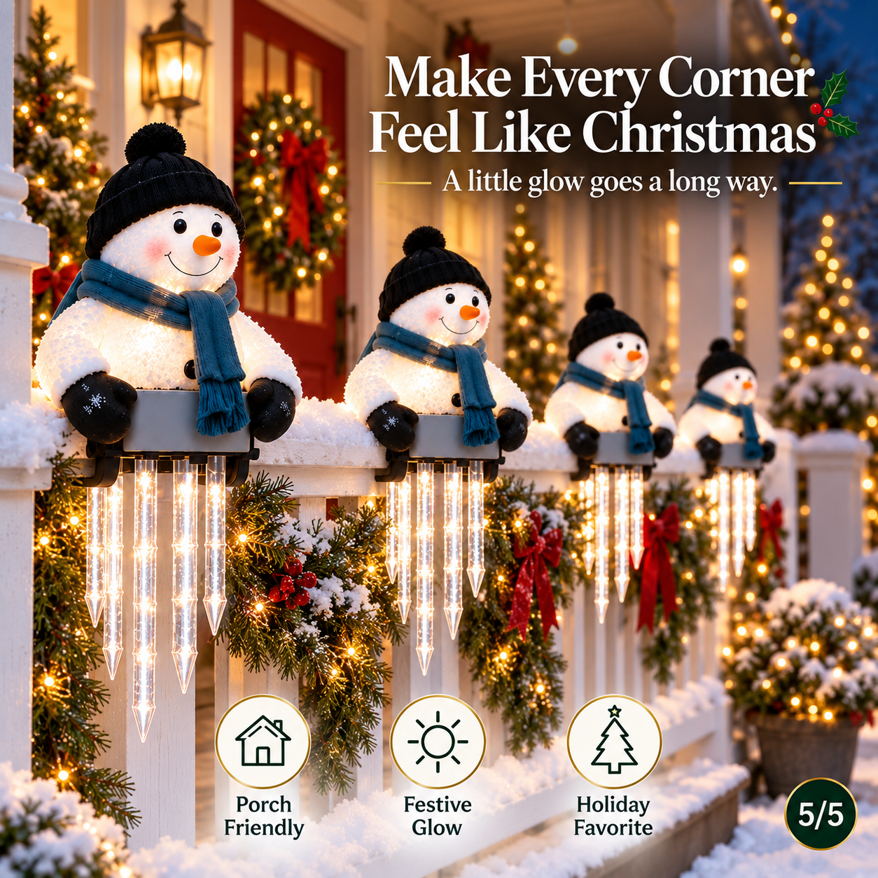 🔥 Today 49% OFF - WinterGlow Snowman Icicle Light Decor
