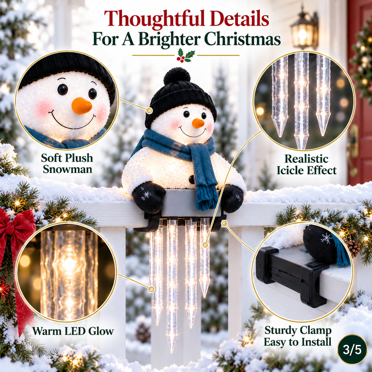 🔥 Today 49% OFF - WinterGlow Snowman Icicle Light Decor