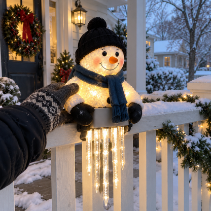 🔥 Today 49% OFF - WinterGlow Snowman Icicle Light Decor