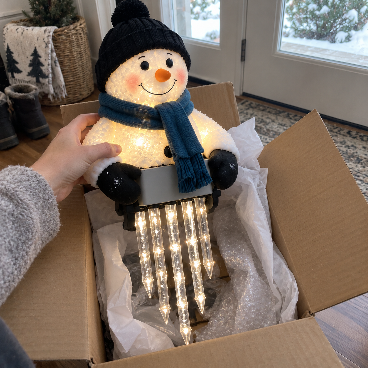 🔥 Today 49% OFF - WinterGlow Snowman Icicle Light Decor