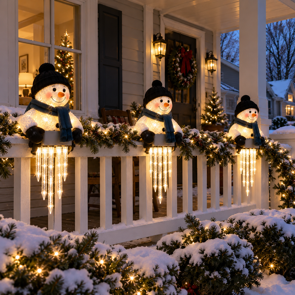 🔥 Today 49% OFF - WinterGlow Snowman Icicle Light Decor
