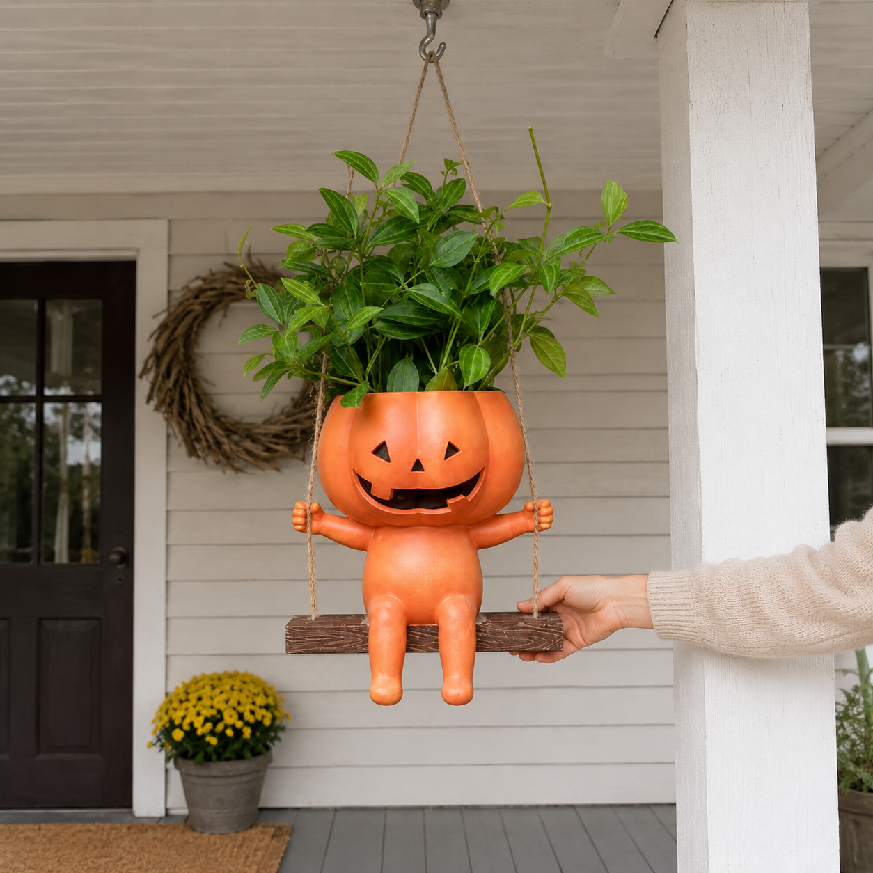 Halloween Early Bird Sale |49% OFF-Swing Pumpkin Flower Pot🎃