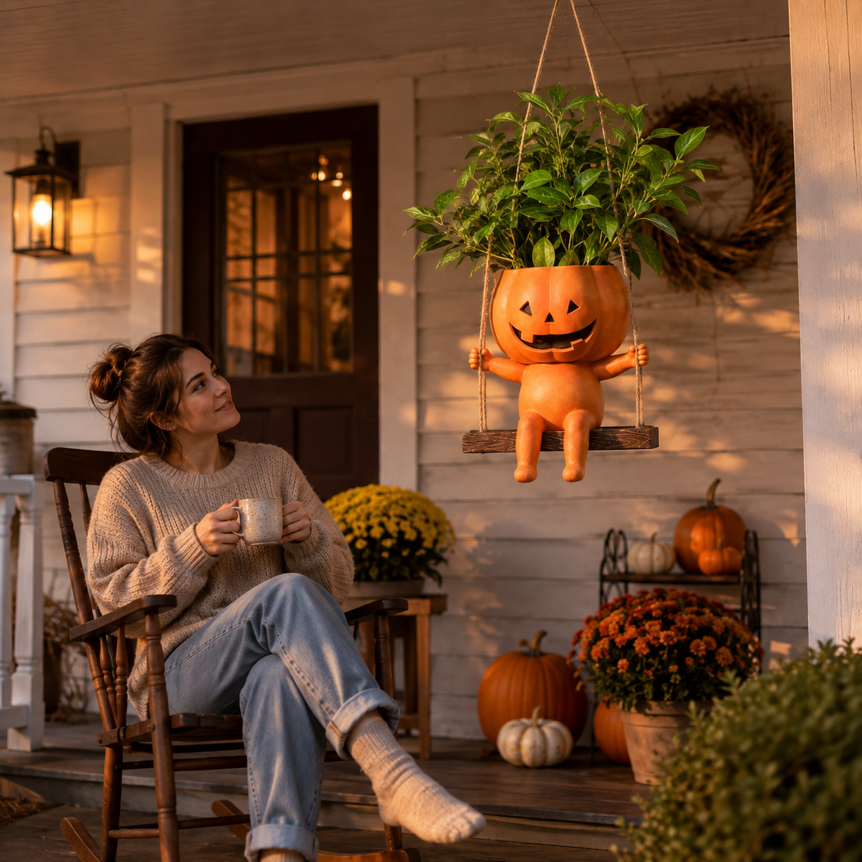 Halloween Early Bird Sale |49% OFF-Swing Pumpkin Flower Pot🎃