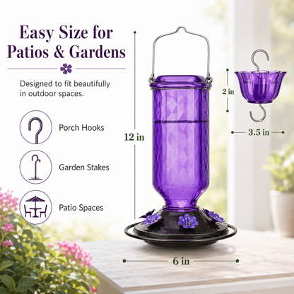 Glass Hummingbird Feeder