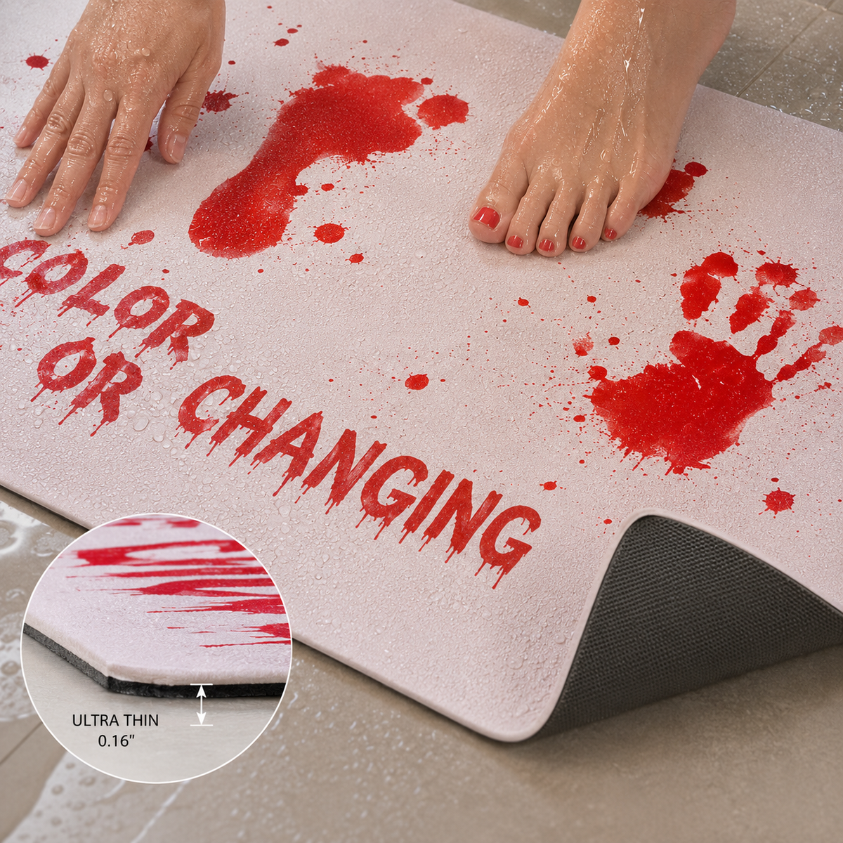 Halloween Water-Changing Carpet Bloody Mat🩸