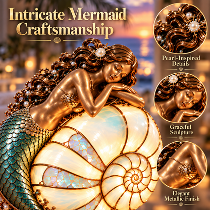 🧜‍♀️🐚 Moon-Tide Mermaid Nautilus Lamp