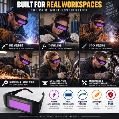 Auto-Darkening Anti-Glare Welding Glasses