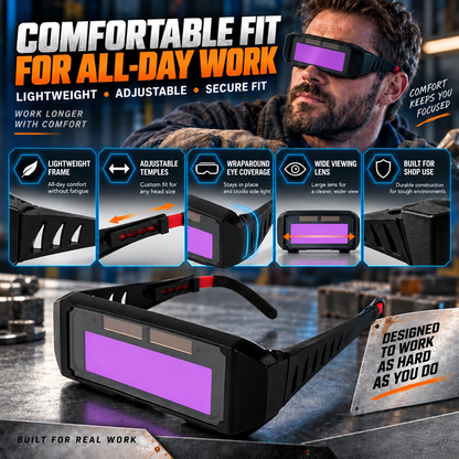 Auto-Darkening Anti-Glare Welding Glasses