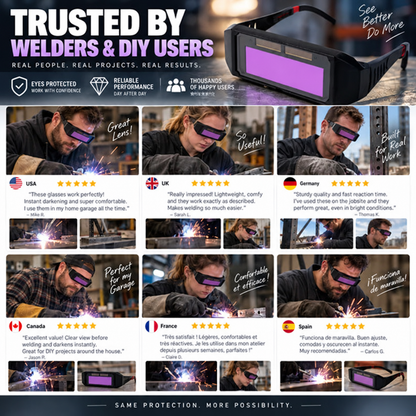 Auto-Darkening Anti-Glare Welding Glasses