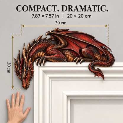 🐉🔥 Sleeping Dragon Door Topper | Medieval Fantasy Dragon Guardian Wall Décor for Doorway 🏰✨