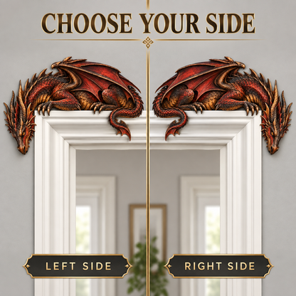 🐉🔥 Sleeping Dragon Door Topper | Medieval Fantasy Dragon Guardian Wall Décor for Doorway 🏰✨