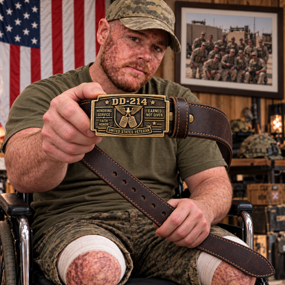 100% Handmade DD-214 Veteran Honor Belt Buckle(𝐂𝐡𝐚𝐝 𝐒𝐦𝐢𝐭𝐡 𝐇𝐚𝐧𝐝𝐦𝐚𝐝𝐞®)