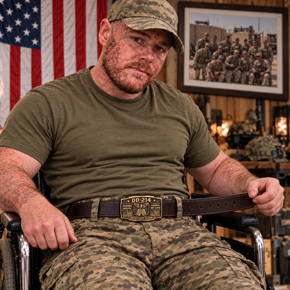 100% Handmade DD-214 Veteran Honor Belt Buckle(𝐂𝐡𝐚𝐝 𝐒𝐦𝐢𝐭𝐡 𝐇𝐚𝐧𝐝𝐦𝐚𝐝𝐞®)