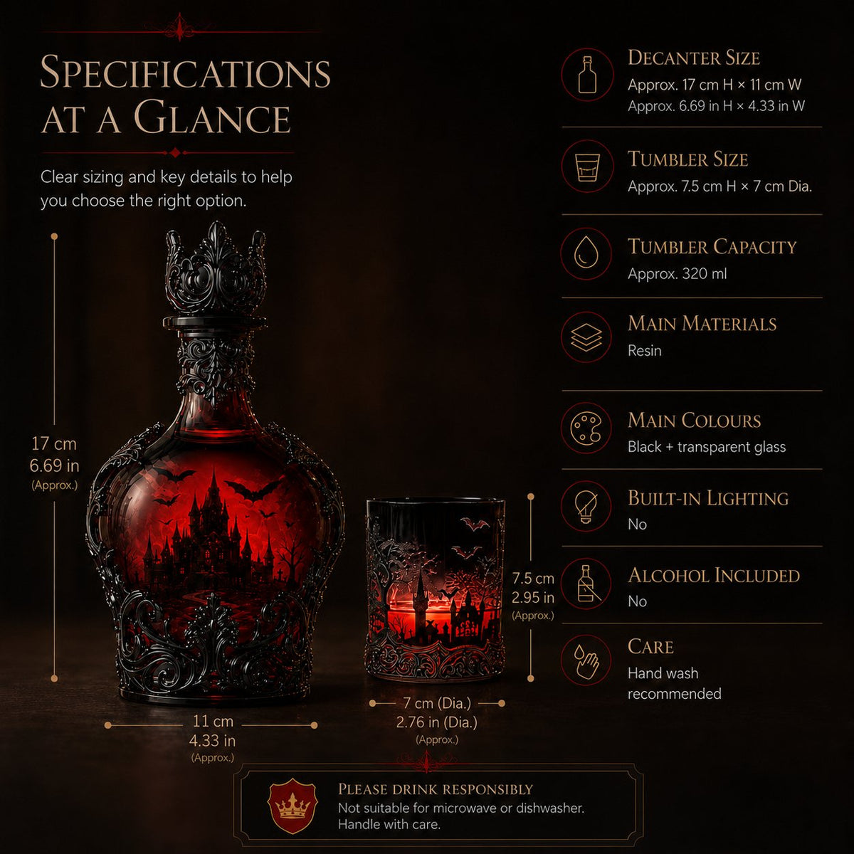 🔥Last Day 49% OFF - 🦇🍺Gothic Vampire Castle Whisky Decanter & Tumbler(📦Buy 2 Free Shipping) - Gothic Bottl🎁
