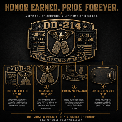 DD-214 Veteran Honor Belt Buckle