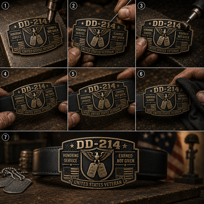 DD-214 Veteran Honor Belt Buckle