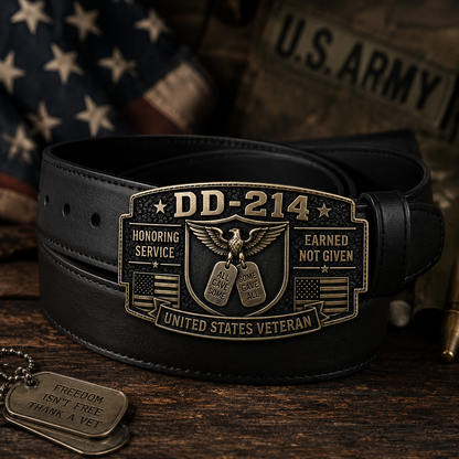 DD-214 Veteran Honor Belt Buckle