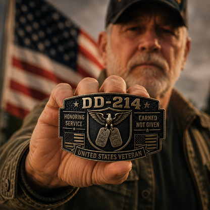 DD-214 Veteran Honor Belt Buckle