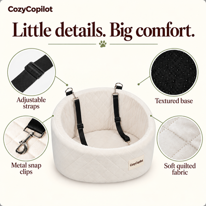 Elevated Dog Car Seat with Built-In Safety Harness