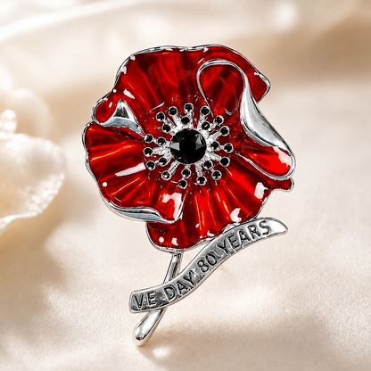 VE Day 80 Poppy Brooch | Limited Edition Anniversary Keepsake