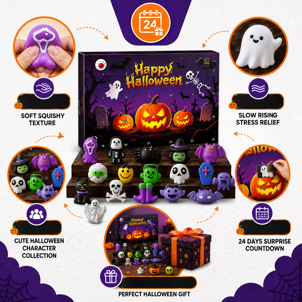 🎃2026 Halloween Countdown Calendar Blind Box Squishy💀