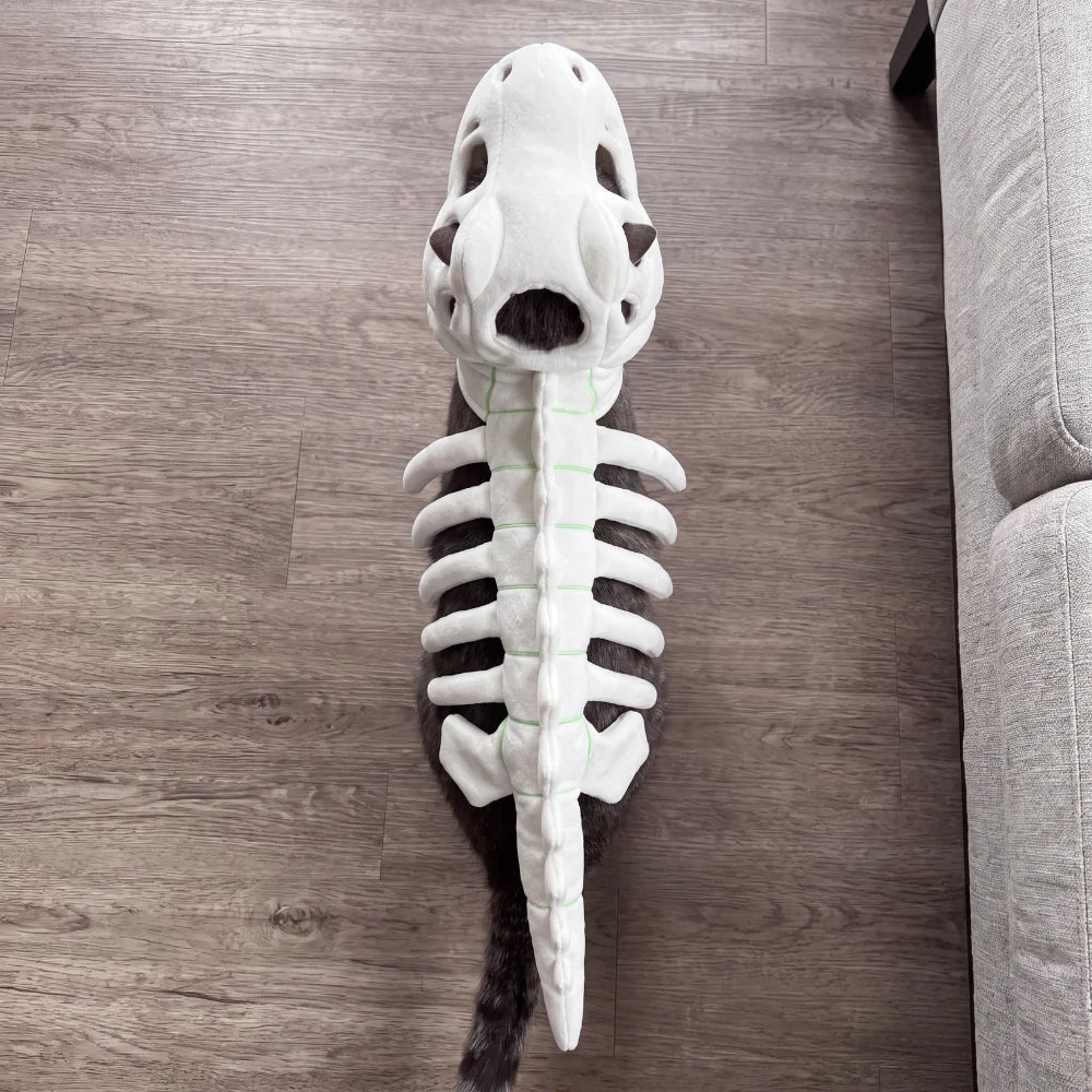 🎉🦖 Glow-in-the-Dark Dinosaur Skeleton Cat Costume — Let Your Kitty Roar at Night! ✨