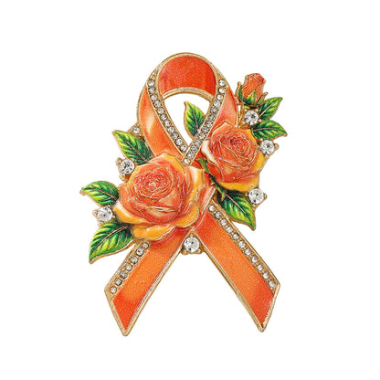 Hope Blooms™ Rose Ribbon Brooch – A Symbol of Strength, Love & Breast Cancer Awareness