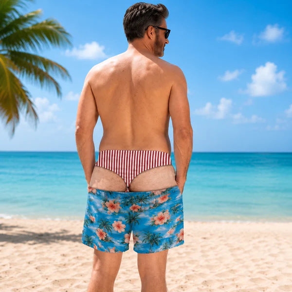 The "Cheeky Commando" Novelty Prank Swim Trunks – Guaranteed to Cause Double-Takes!
