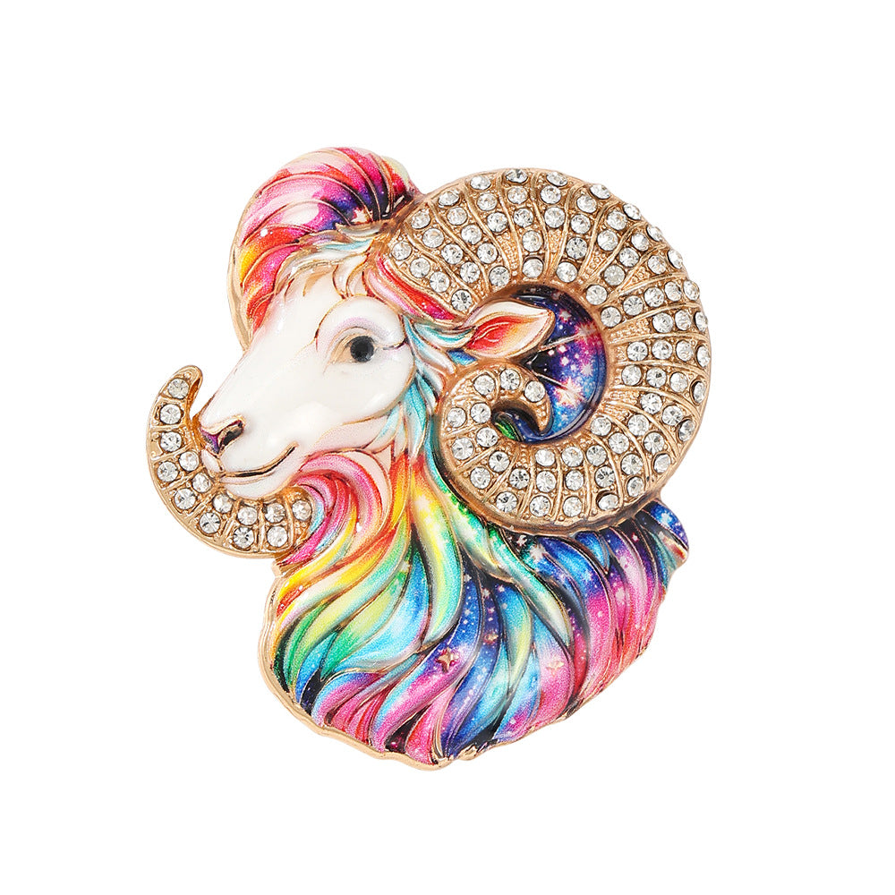 Luxury Zodiac Enamel Brooch – Choose Your Sign