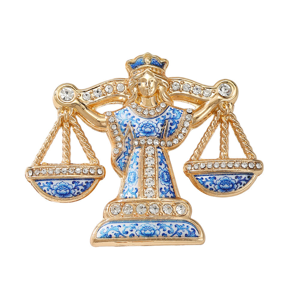Luxury Zodiac Enamel Brooch – Choose Your Sign