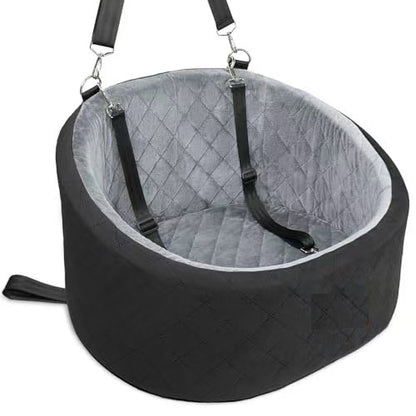 Elevated Dog Car Seat with Built-In Safety Harness