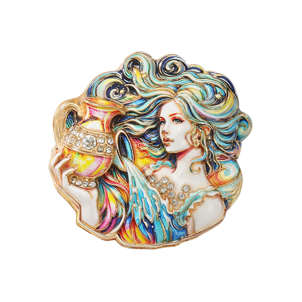 Luxury Zodiac Enamel Brooch – Choose Your Sign