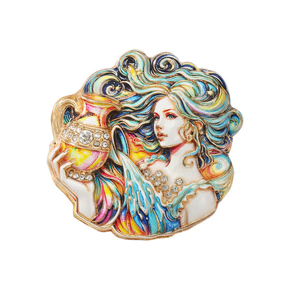 Luxury Zodiac Enamel Brooch – Choose Your Sign
