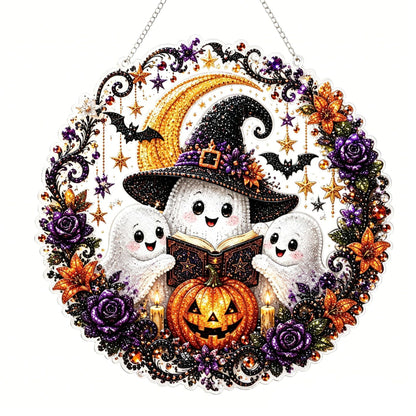 Halloween Witch DIY Diamond Art Window Suncatcher - Halloween Pearl Art Kit