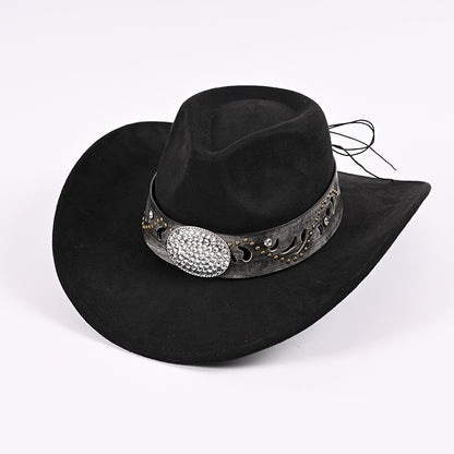 Faux suede ethnic style versatile Western retro cowboy hat
