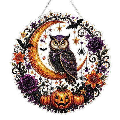 Halloween Witch DIY Diamond Art Window Suncatcher - Halloween Pearl Art Kit