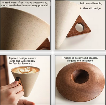 Sora Wood Handle Coffee Cup – 250ml