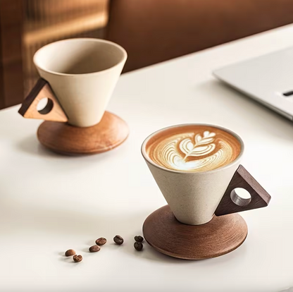 Sora Wood Handle Coffee Cup – 250ml