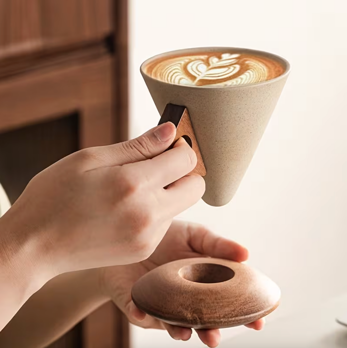 Sora Wood Handle Coffee Cup – 250ml