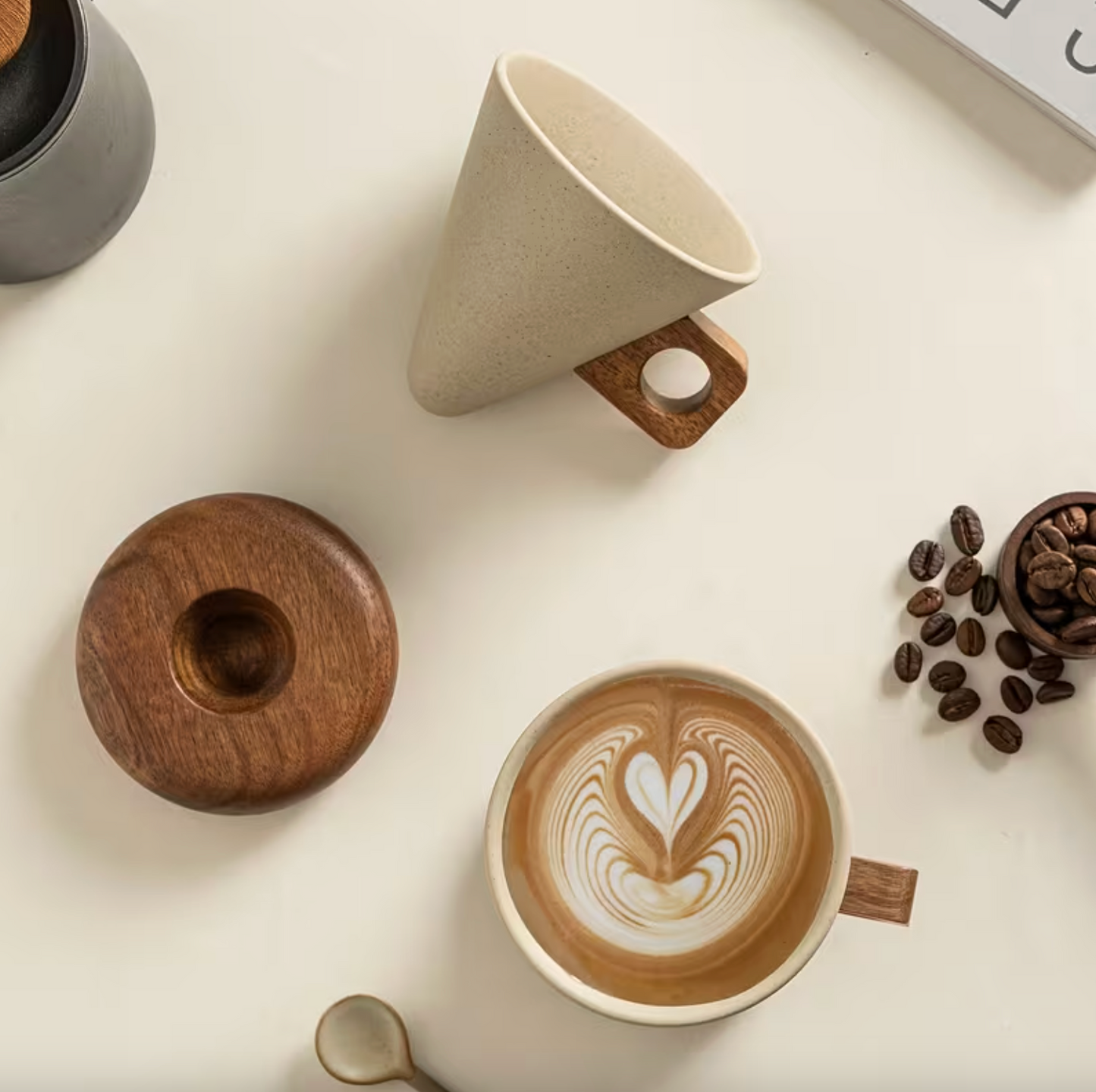 Sora Wood Handle Coffee Cup – 250ml