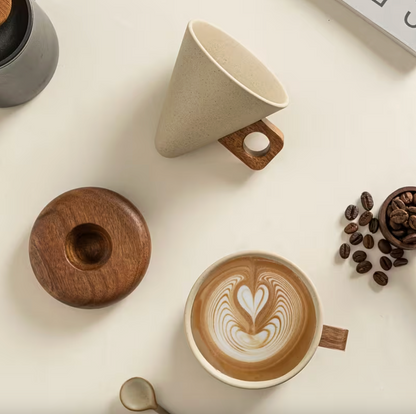 Sora Wood Handle Coffee Cup – 250ml