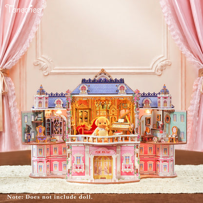 TONECHEER 3D Puzzle DIY Desktop Storage Kit   (Pink Holiday)