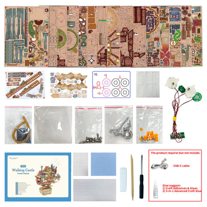 TONECHEER DIY 3D Puzzle Transmission Model Kit (Walking Castle)