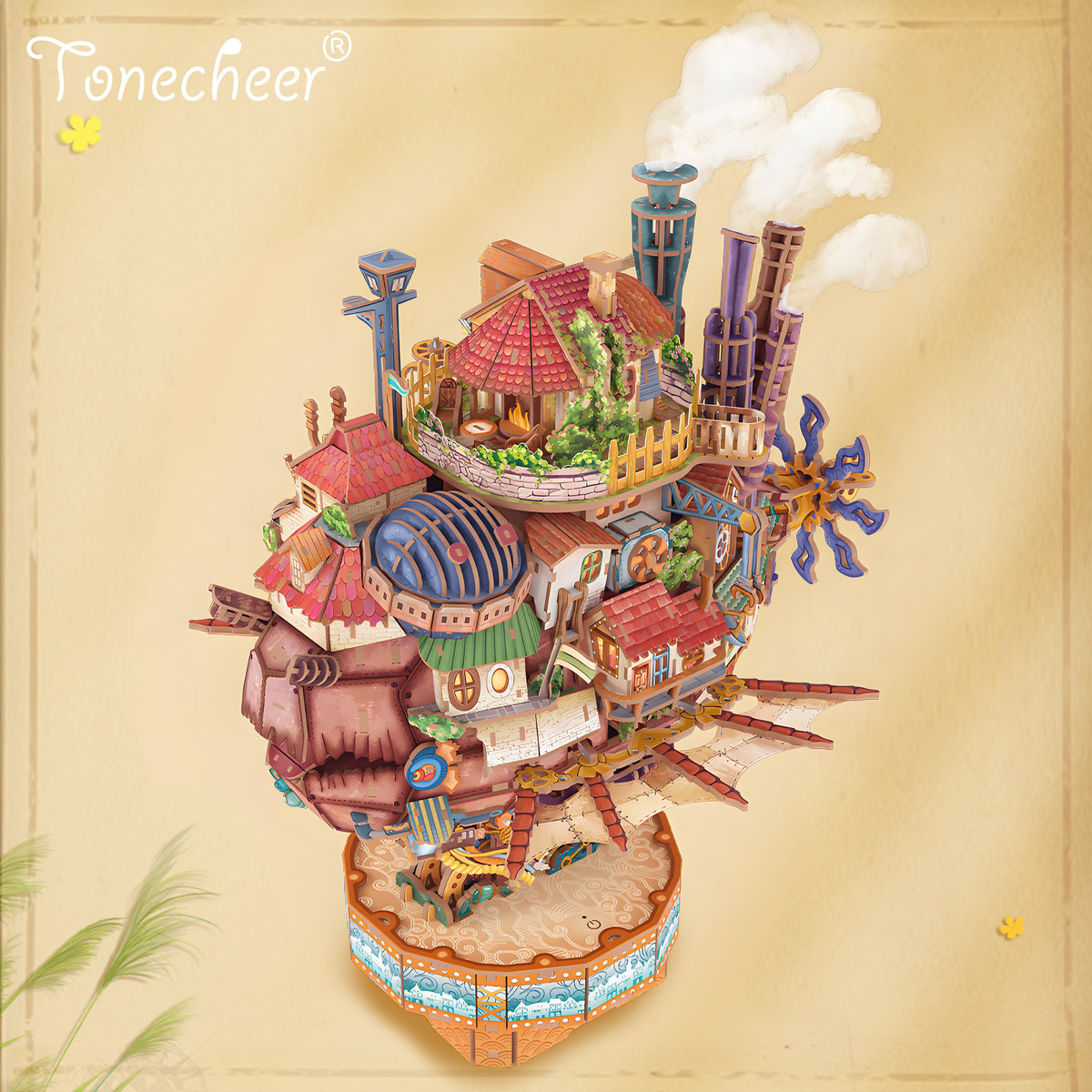 TONECHEER DIY 3D Puzzle Transmission Model Kit (Walking Castle)5