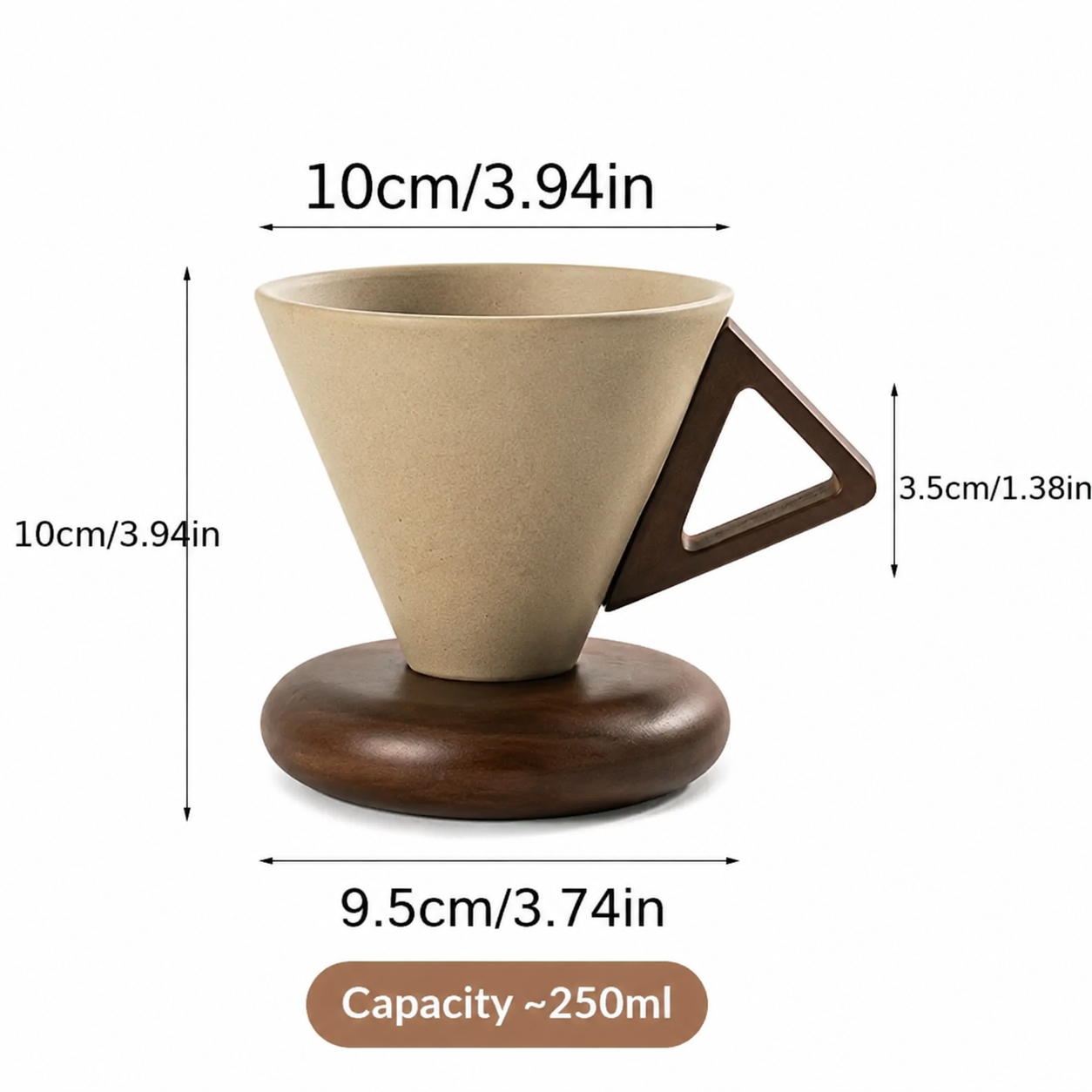 Sora Wood Handle Coffee Cup – 250ml