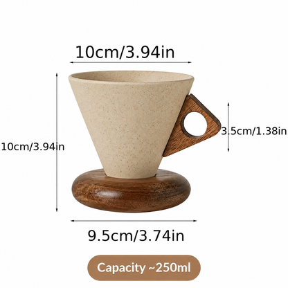 Sora Wood Handle Coffee Cup – 250ml