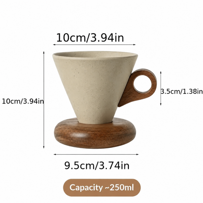Sora Wood Handle Coffee Cup – 250ml