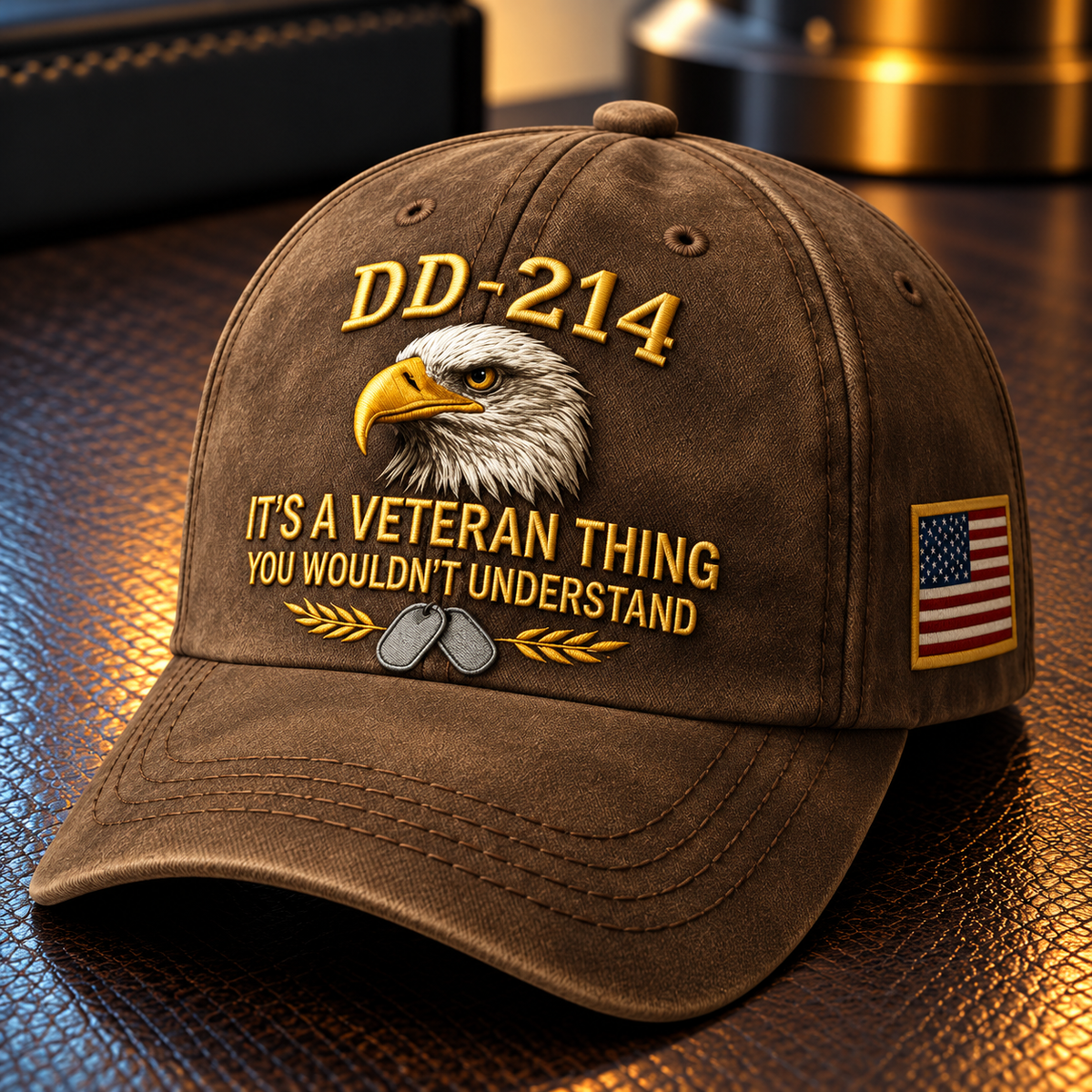 100% Handmade DD-214 Veteran Honor Embroidered Cap(𝐂𝐡𝐚𝐝 𝐒𝐦𝐢𝐭𝐡 𝐇𝐚𝐧𝐝𝐦𝐚𝐝𝐞®)